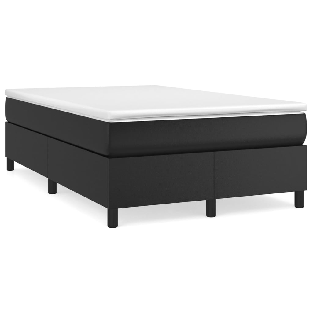 vidaXL Cama box spring con colchón cuero sintético negro 120x200 cm