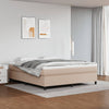 vidaXL Cama box spring con colchón cuero sintético capuchino 160x200cm