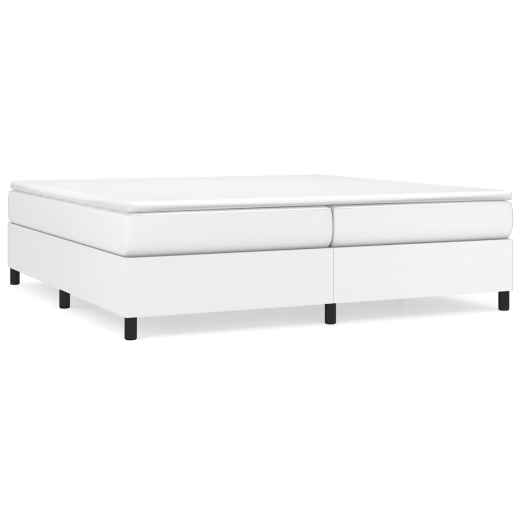 vidaXL Cama box spring con colchón cuero sintético blanco 200x200 cm