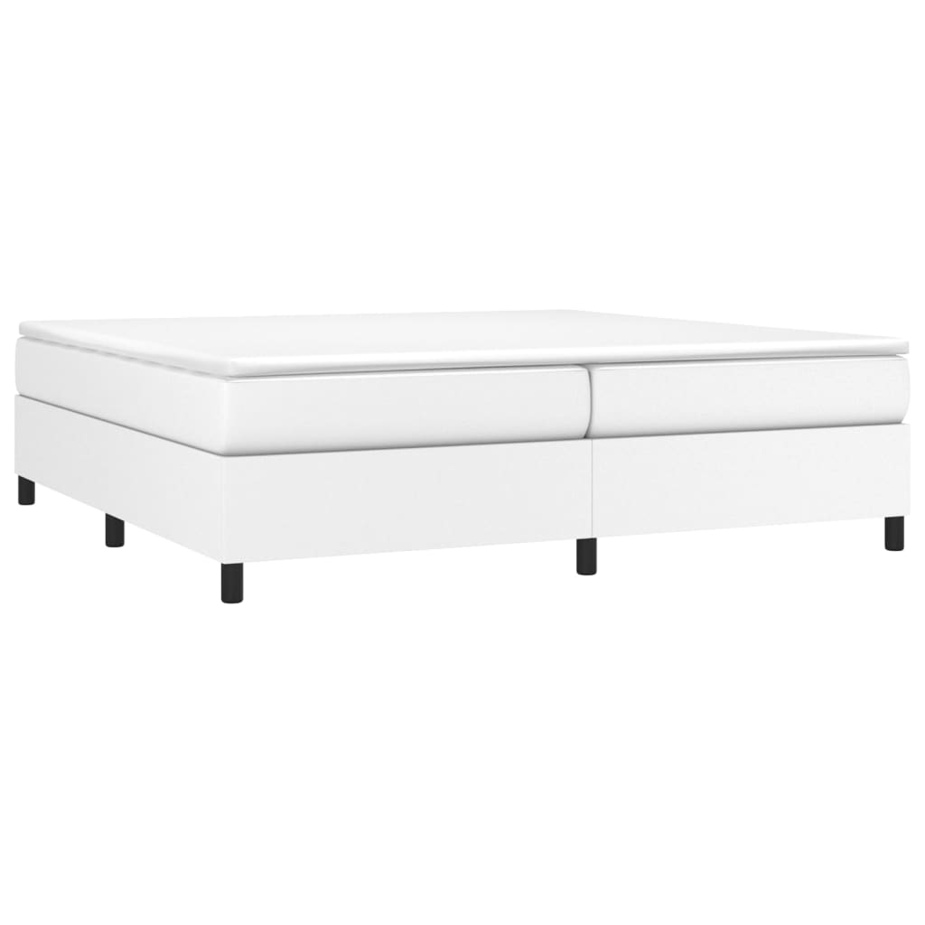 vidaXL Cama box spring con colchón cuero sintético blanco 200x200 cm