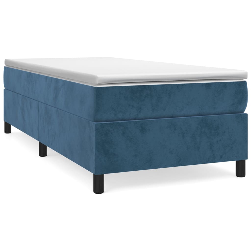 vidaXL Cama box spring con colchón terciopelo azul oscuro 80x200 cm