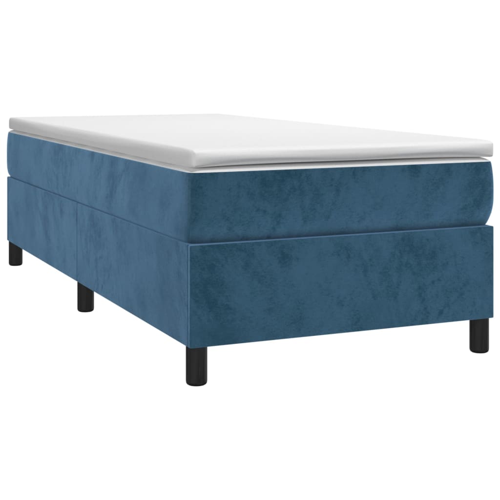 vidaXL Cama box spring con colchón terciopelo azul oscuro 80x200 cm