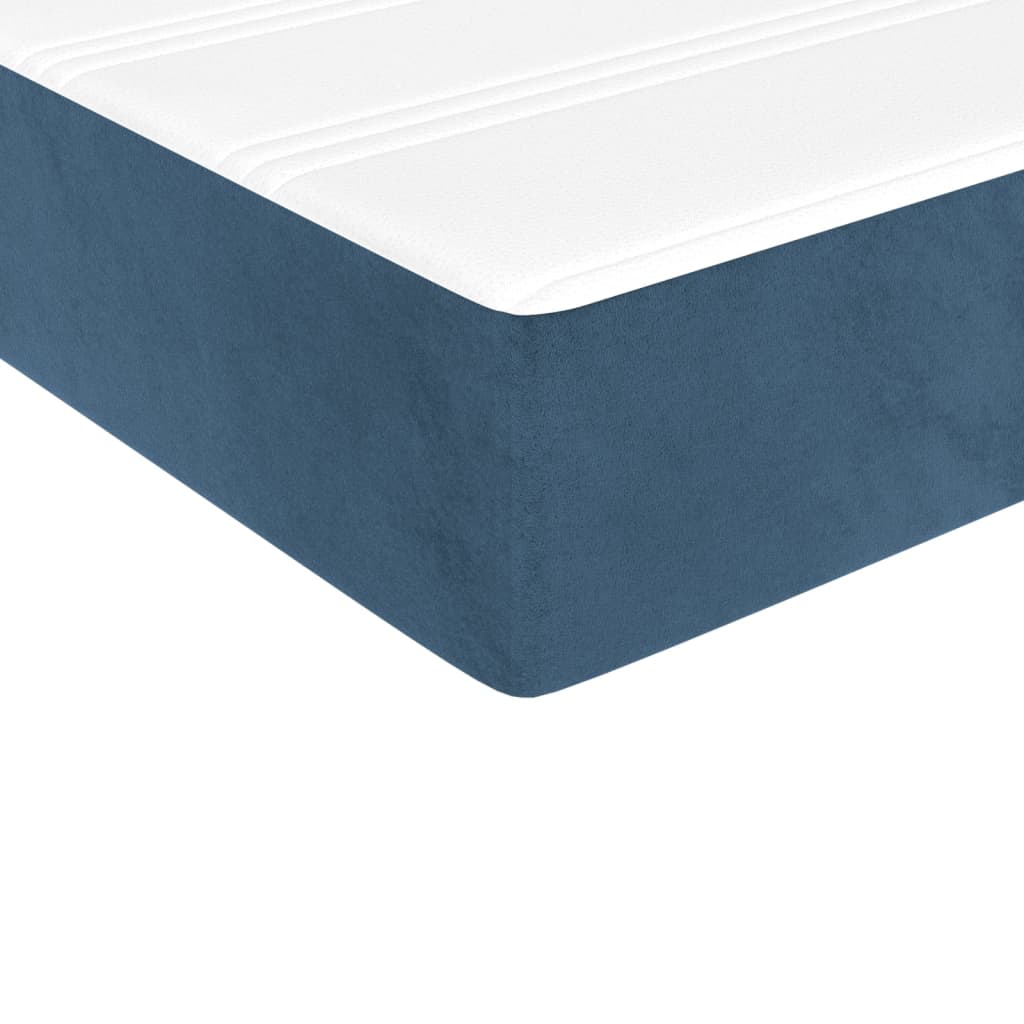 vidaXL Cama box spring con colchón terciopelo azul oscuro 80x200 cm