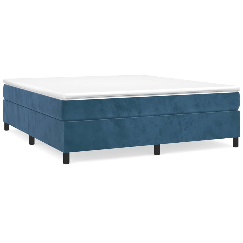 vidaXL Cama box spring con colchón terciopelo azul oscuro 200x200 cm