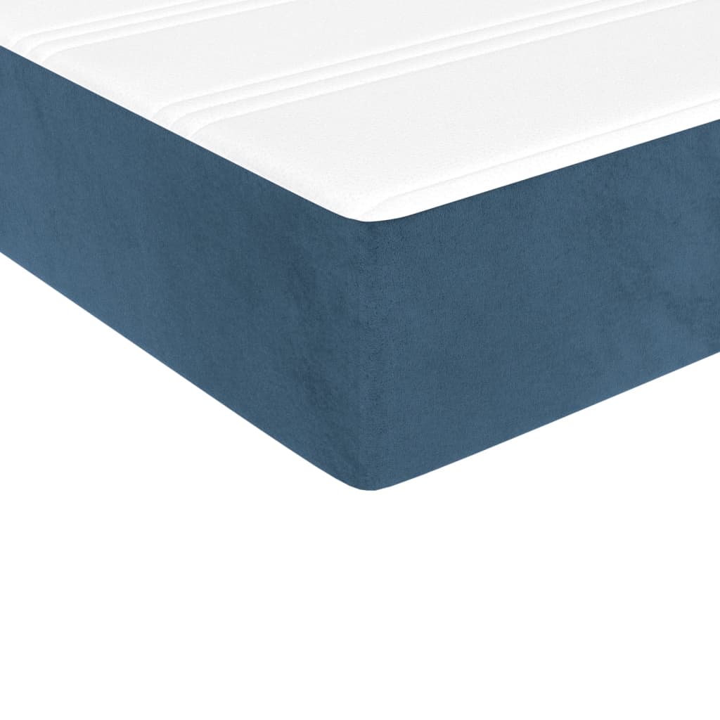 vidaXL Cama box spring con colchón terciopelo azul oscuro 200x200 cm