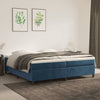 vidaXL Cama box spring con colchón terciopelo azul oscuro 200x200 cm