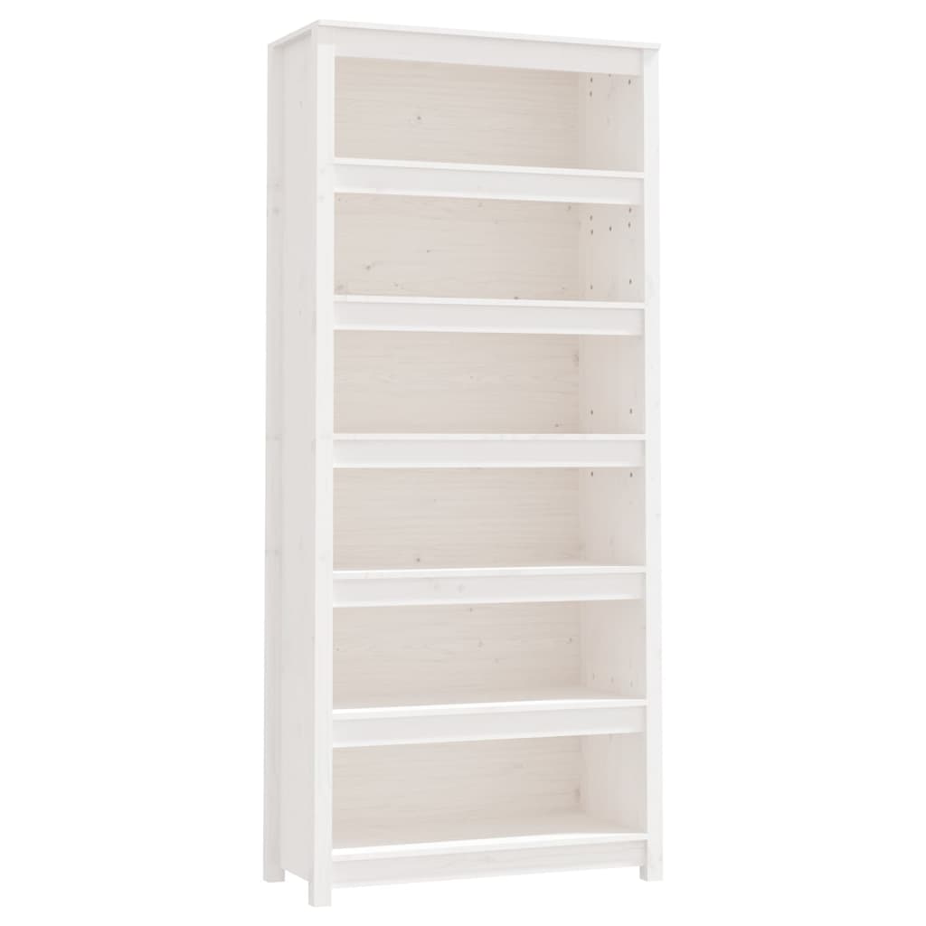 vidaXL Estantería madera maciza de pino blanca 80x35x183 cm