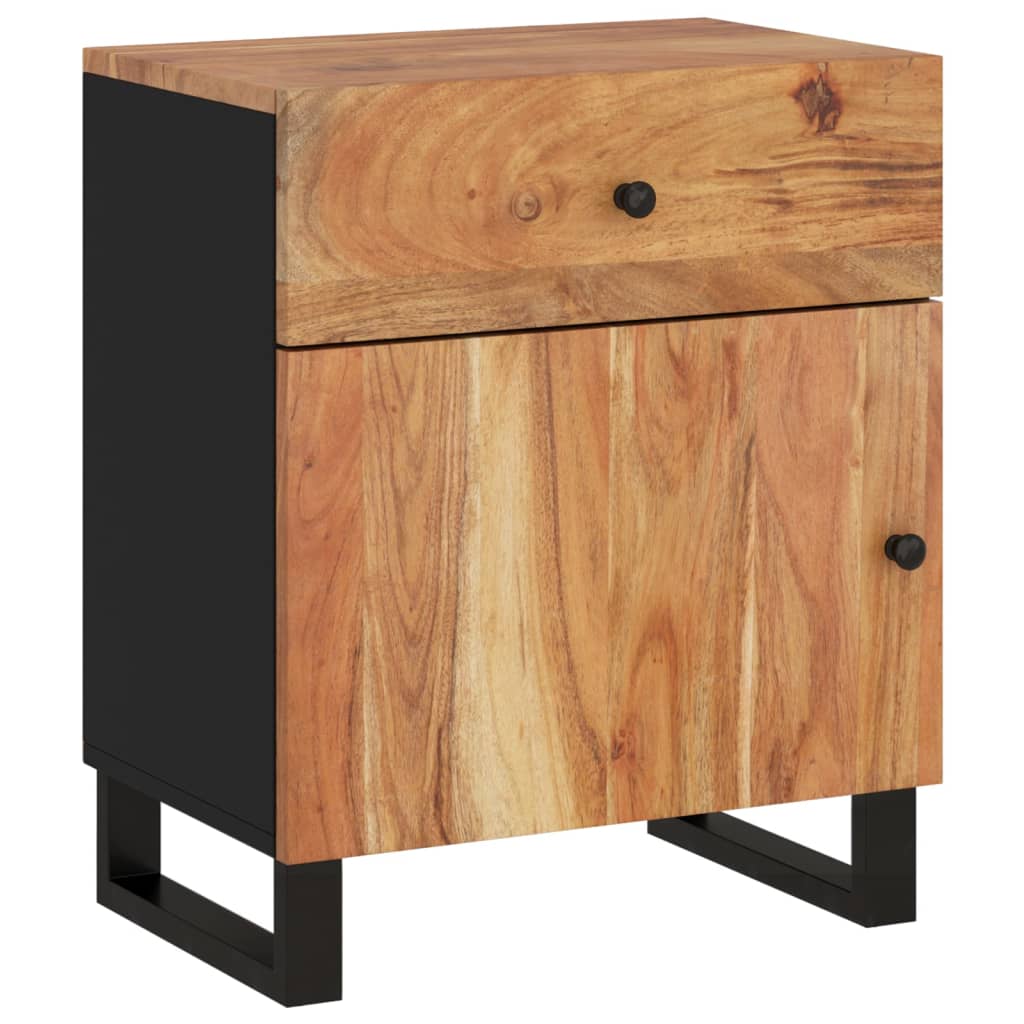 vidaXL Mesita de noche madera acacia madera contrachapada 50x33x60 cm