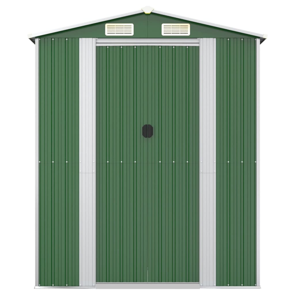 vidaXL Cobertizo de jardín acero galvanizado verde 192x440x223 cm