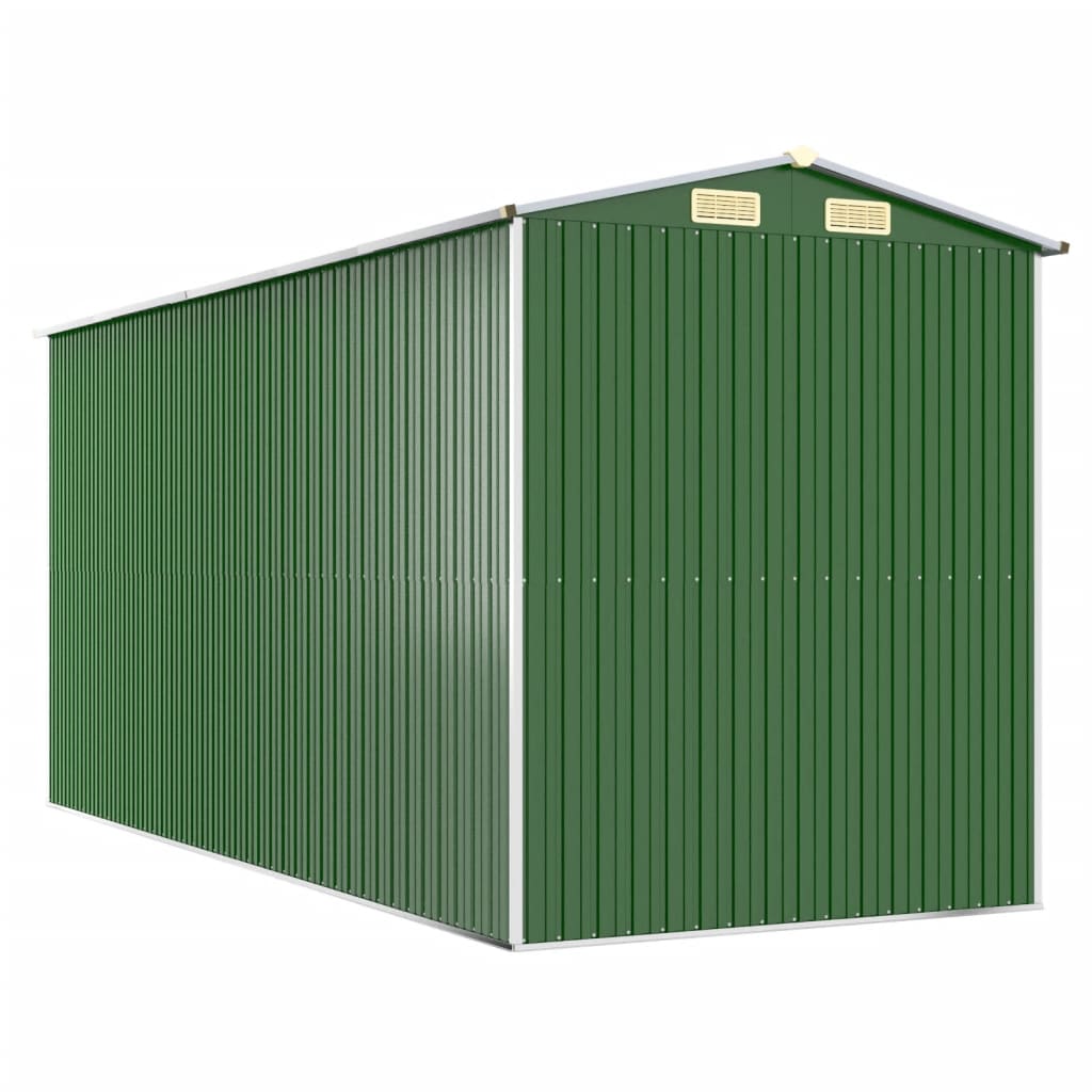 vidaXL Cobertizo de jardín acero galvanizado verde 192x440x223 cm