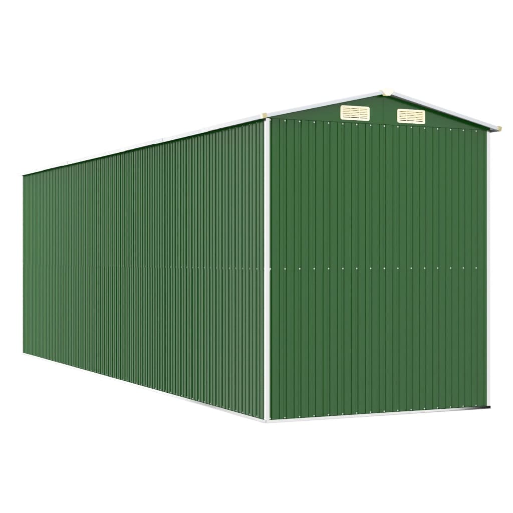 vidaXL Cobertizo de jardín acero galvanizado verde 192x606x223 cm