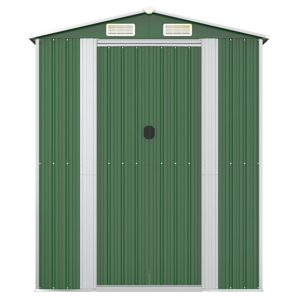 vidaXL Cobertizo de jardín acero galvanizado verde 192x772x223 cm