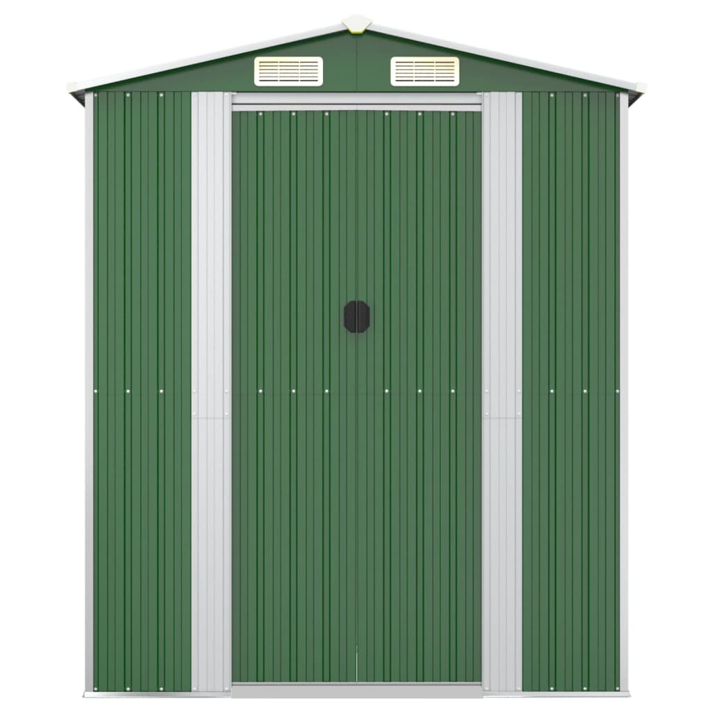 vidaXL Cobertizo de jardín acero galvanizado verde 192x855x223 cm