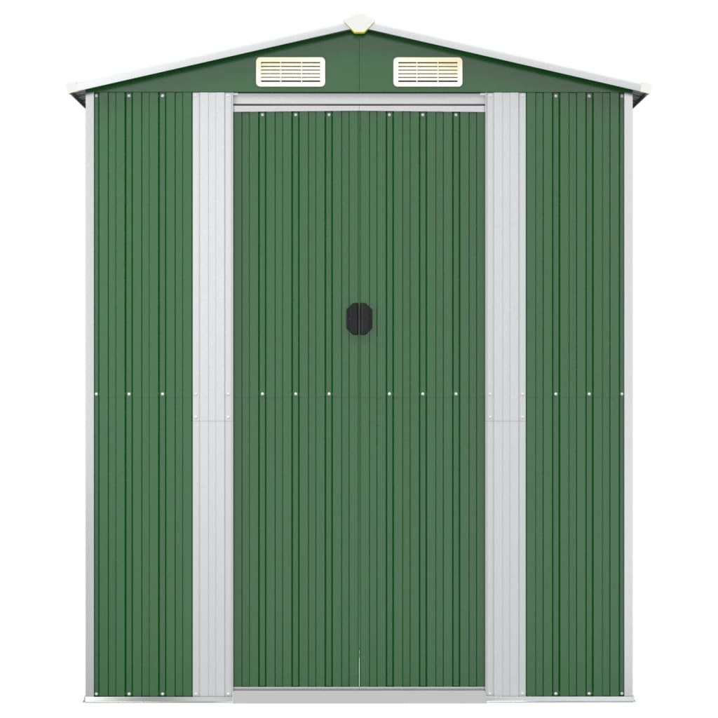 vidaXL Cobertizo de jardín acero galvanizado verde 192x938x223 cm