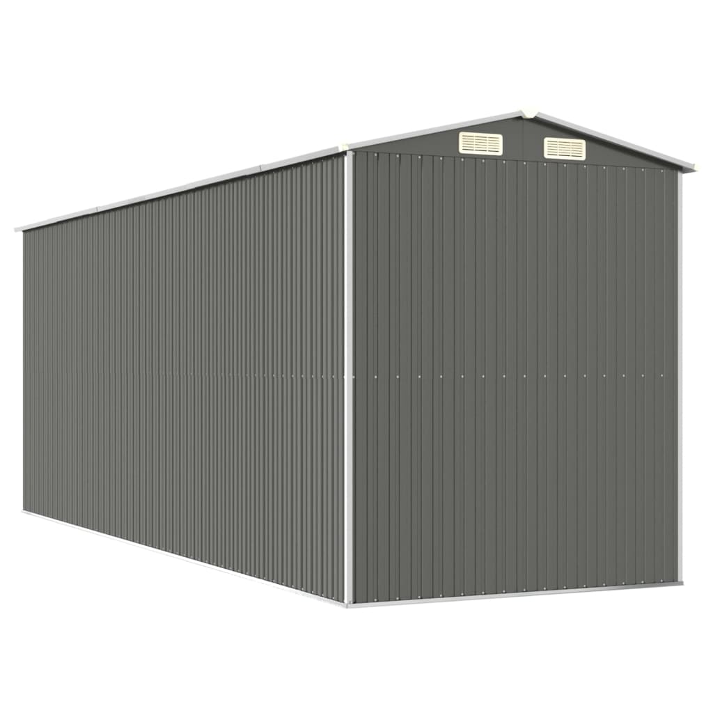 vidaXL Cobertizo de jardín acero galvanizado gris claro 192x523x223 cm
