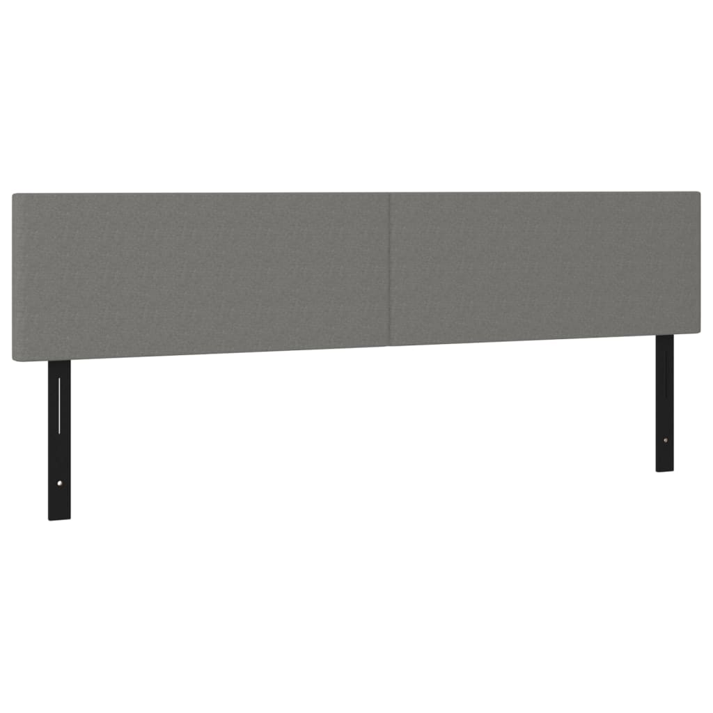 vidaXL Cabeceros 2 unidades de tela gris oscuro 80x5x78/88 cm