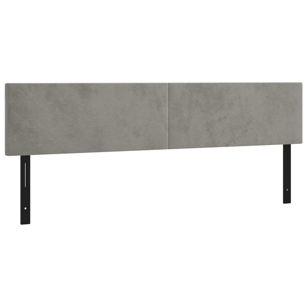 vidaXL Cabeceros 2 unidades de terciopelo gris claro 80x5x78/88 cm