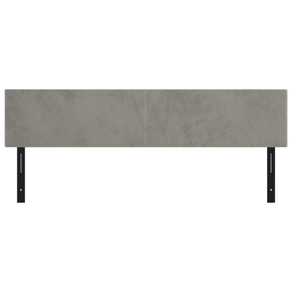 vidaXL Cabeceros 2 unidades de terciopelo gris claro 80x5x78/88 cm