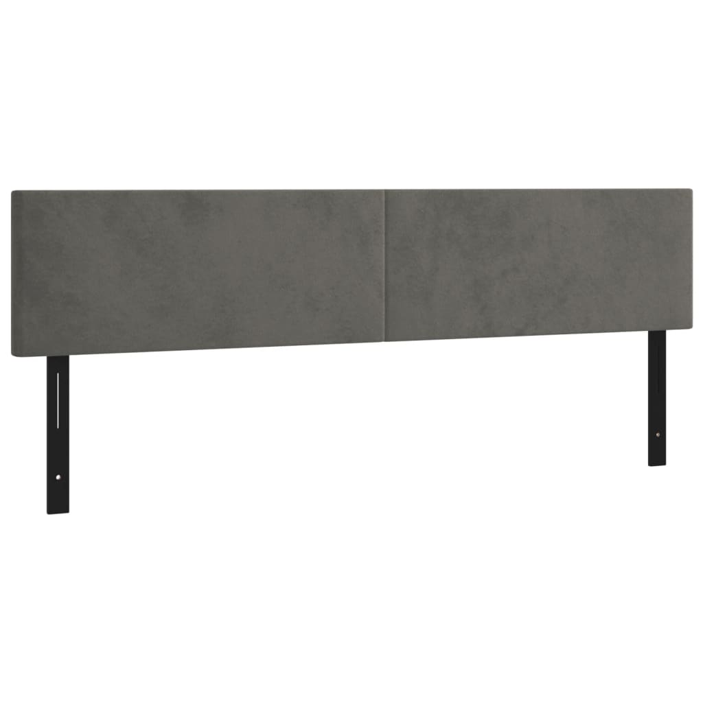 vidaXL Cabeceros 2 unidades de terciopelo gris oscuro 90x5x78/88 cm