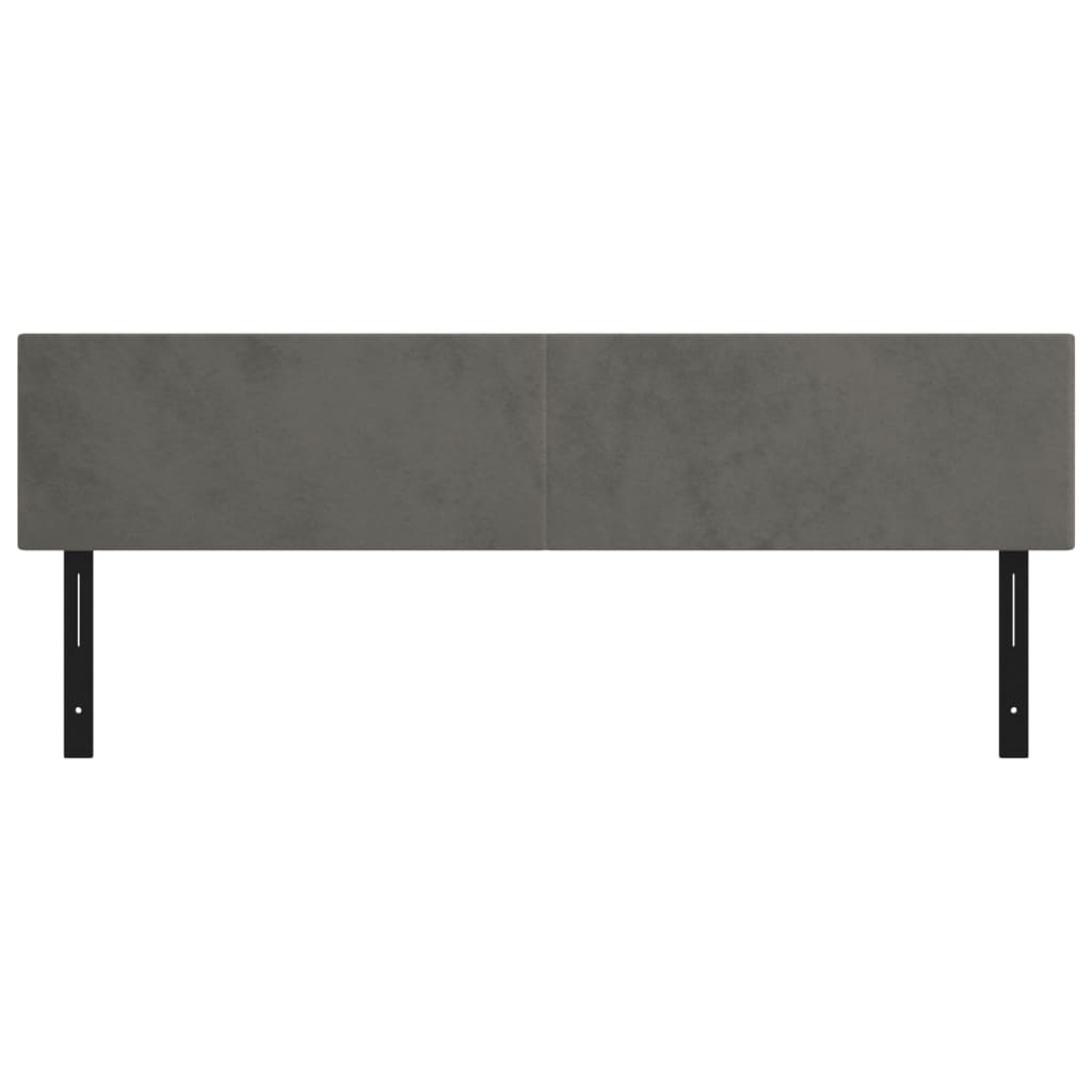 vidaXL Cabeceros 2 unidades de terciopelo gris oscuro 90x5x78/88 cm