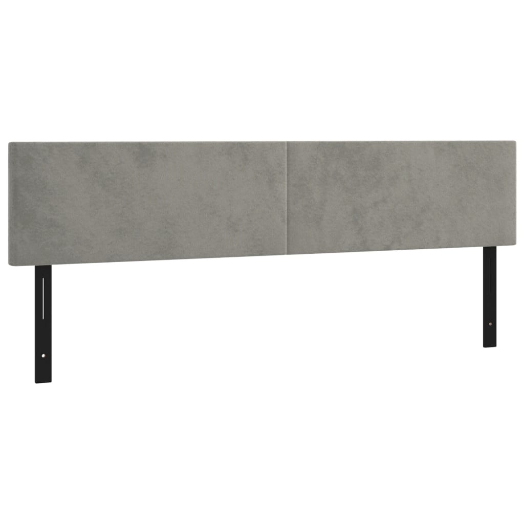 vidaXL Cabeceros 2 unidades de terciopelo gris claro 100x5x78/88 cm