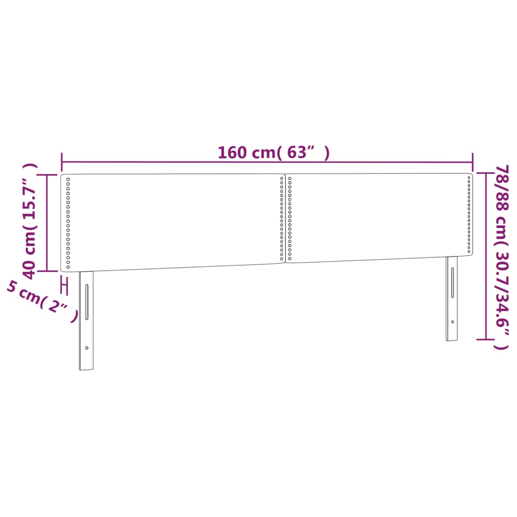 vidaXL Cabeceros 2 unidades de cuero sintético negro 80x5x78/88 cm