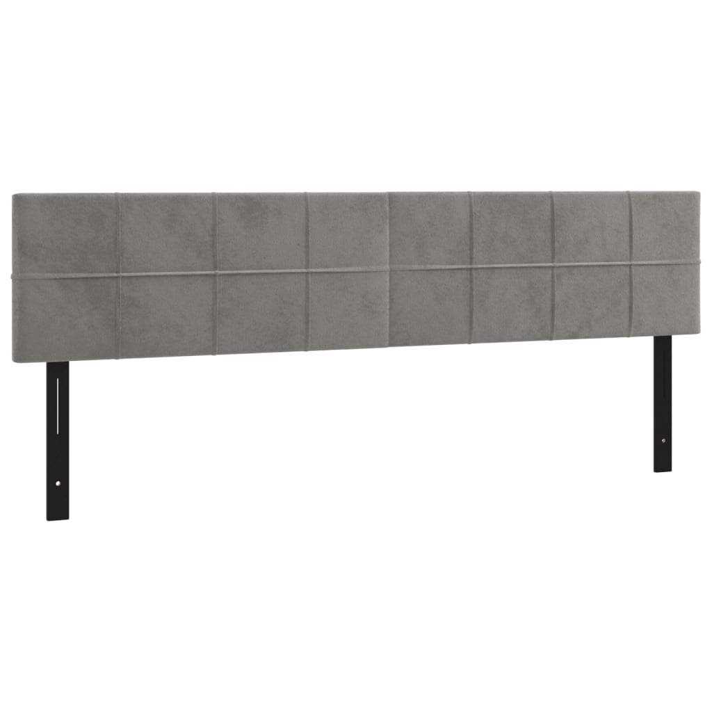 vidaXL Cabeceros 2 unidades de terciopelo gris claro 100x5x78/88 cm