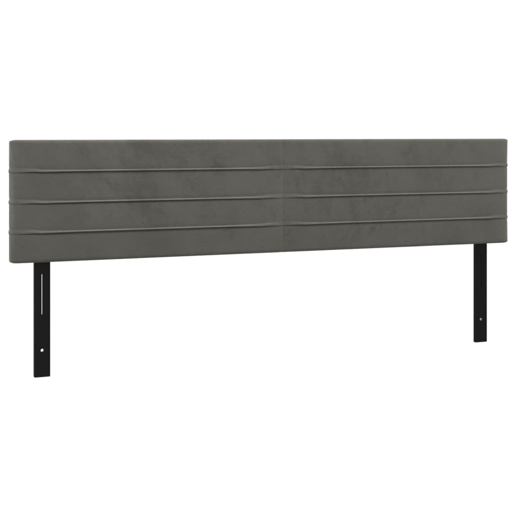 vidaXL Cabeceros 2 unidades de terciopelo gris oscuro 90x5x78/88 cm