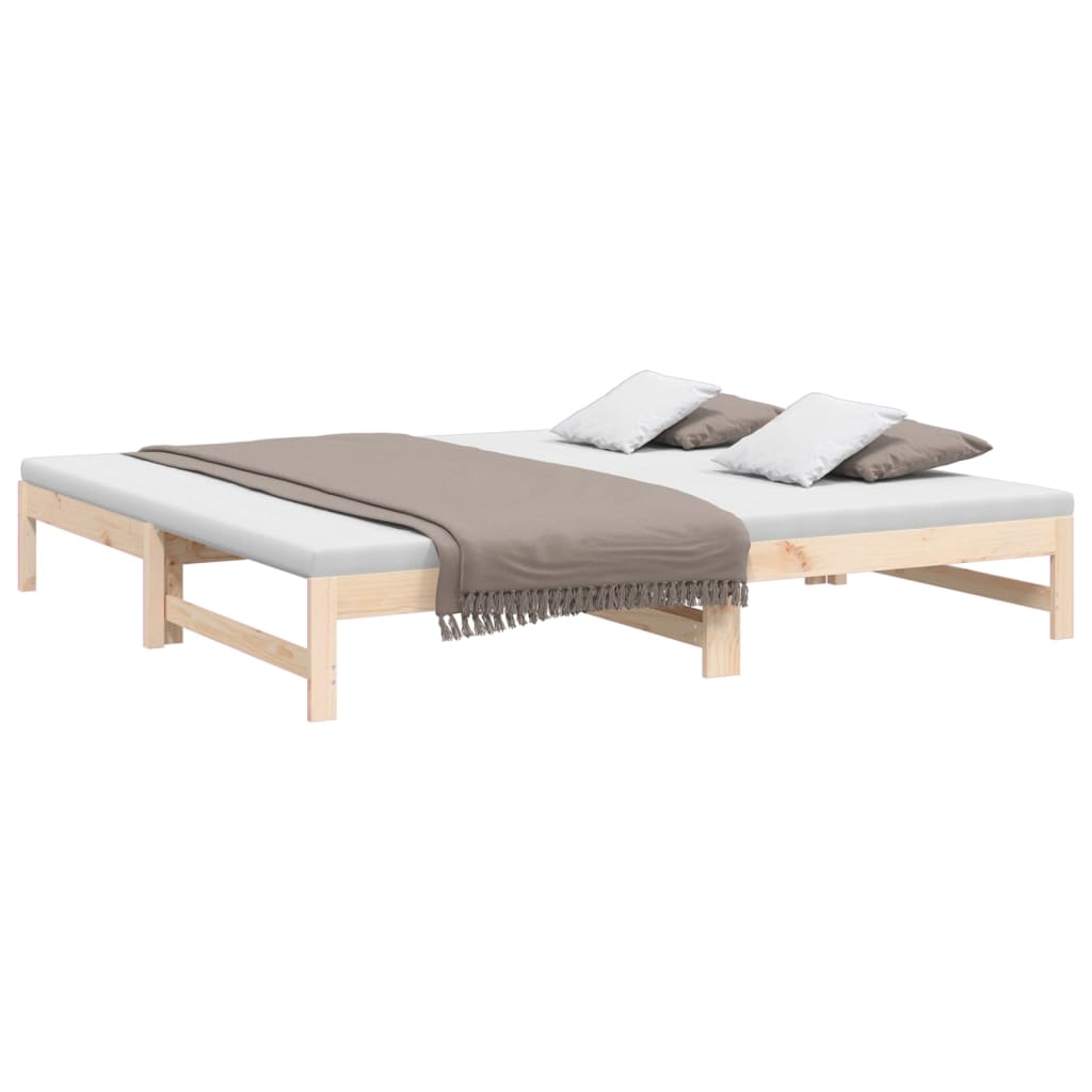 vidaXL Sofá cama extraíble madera maciza de pino 2x(90x200) cm