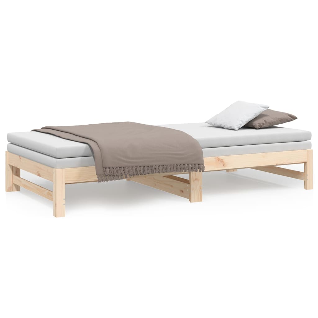 vidaXL Sofá cama extraíble madera maciza de pino 2x(90x200) cm