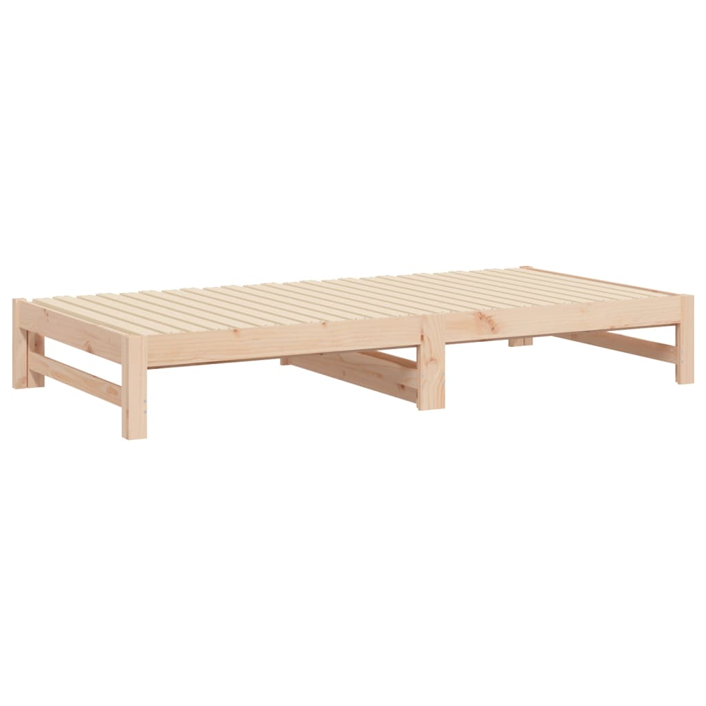 vidaXL Sofá cama extraíble madera maciza de pino 2x(90x200) cm