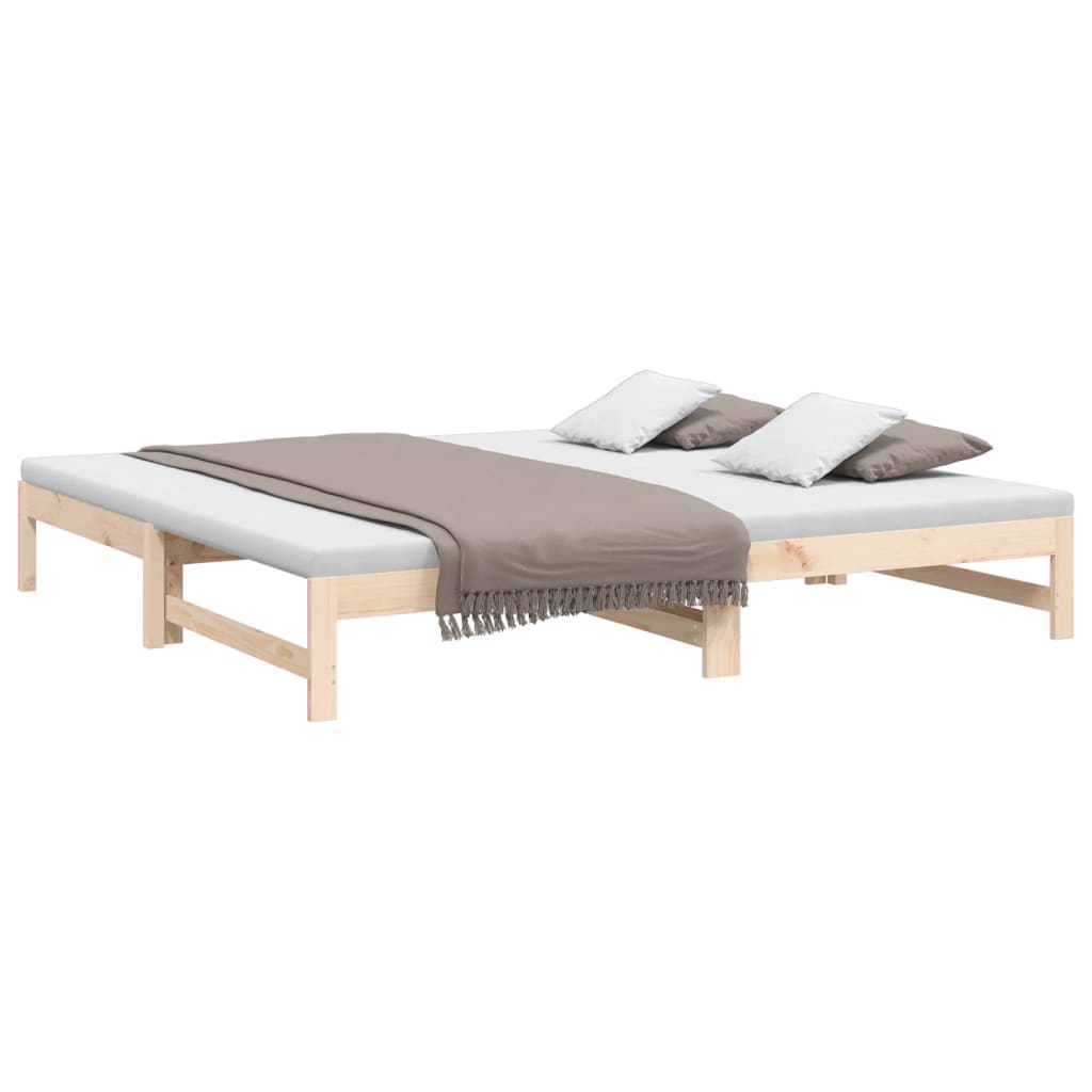 vidaXL Sofá cama extraíble madera maciza de pino 2x(80x200) cm