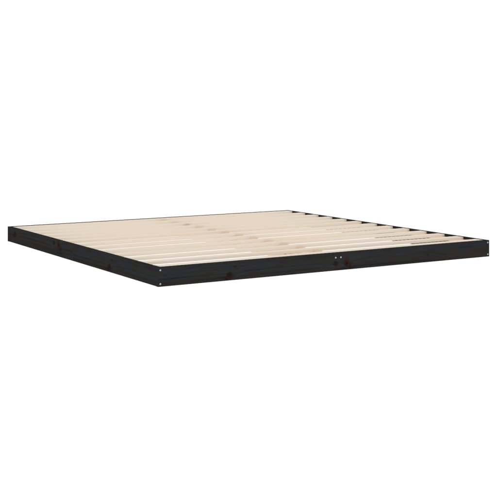 vidaXL Estructura de cama de madera maciza de pino negro 200x200 cm