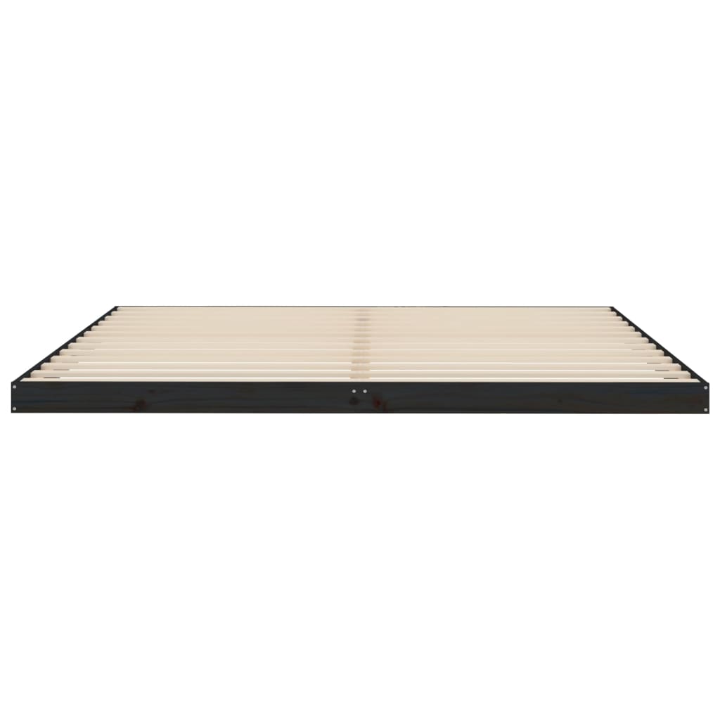 vidaXL Estructura de cama de madera maciza de pino negro 200x200 cm