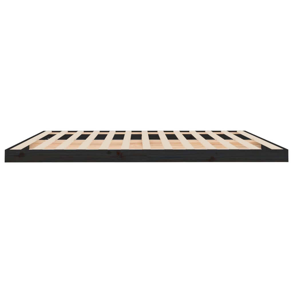 vidaXL Estructura de cama de madera maciza de pino negro 200x200 cm