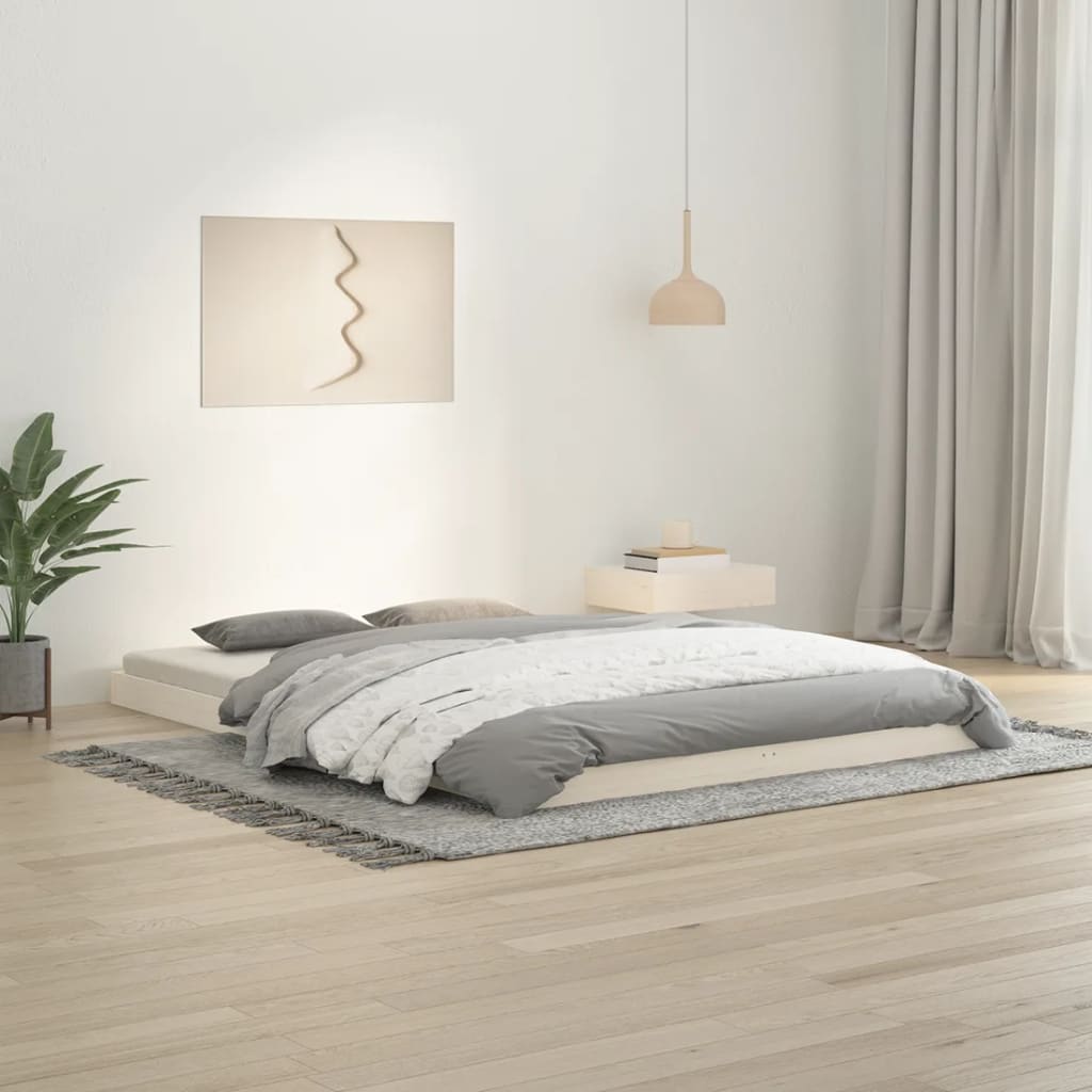 vidaXL Estructura de cama sin colchón madera de pino blanca 140x200 cm