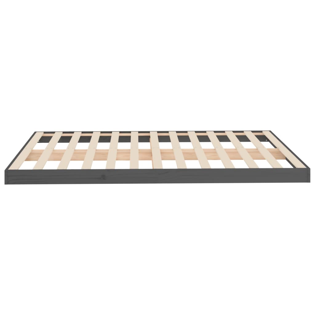 vidaXL Estructura de cama de madera maciza de pino gris 140x190 cm