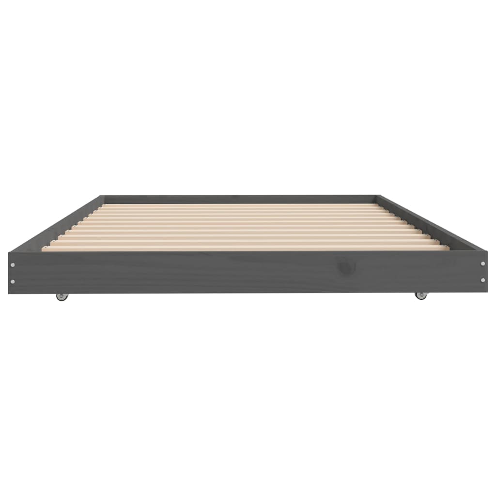 vidaXL Estructura de cama madera maciza de pino gris 100x200 cm