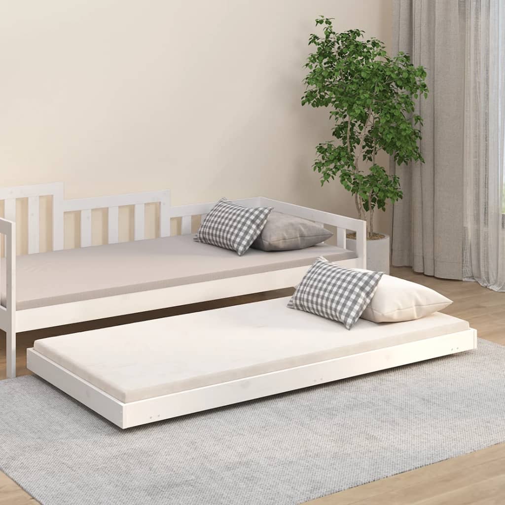 vidaXL Estructura de cama sin colchón madera maciza blanca 75x190 cm