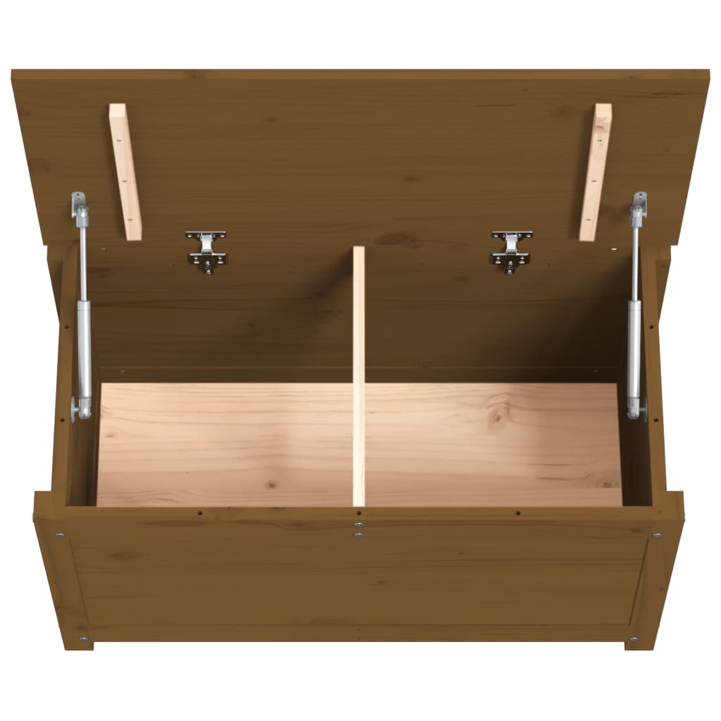 vidaXL Caja de almacenaje madera maciza pino marrón miel 80x40x45,5 cm