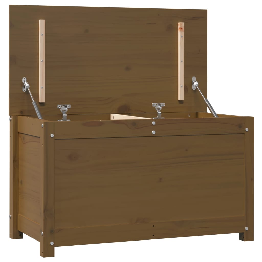 vidaXL Caja de almacenaje madera maciza pino marrón miel 80x40x45,5 cm