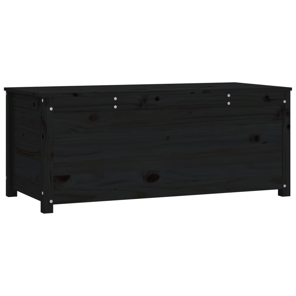 vidaXL Caja de almacenaje madera maciza de pino negro 110x50x45,5 cm