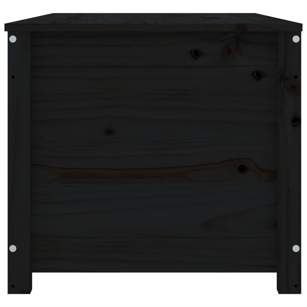 vidaXL Caja de almacenaje madera maciza de pino negro 110x50x45,5 cm