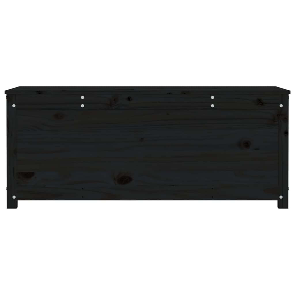 vidaXL Caja de almacenaje madera maciza de pino negro 110x50x45,5 cm