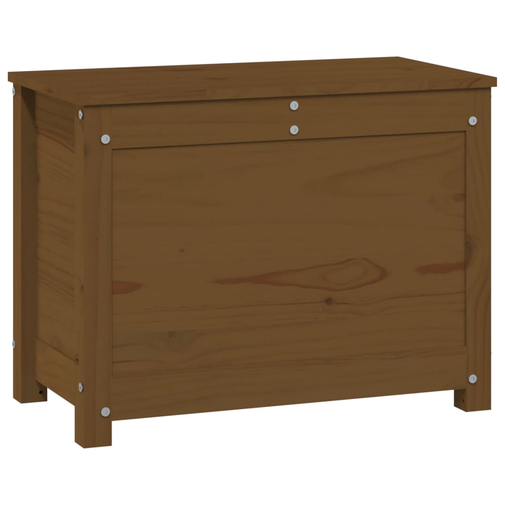 vidaXL Caja de almacenaje madera maciza pino marrón miel 60x32x45,5 cm