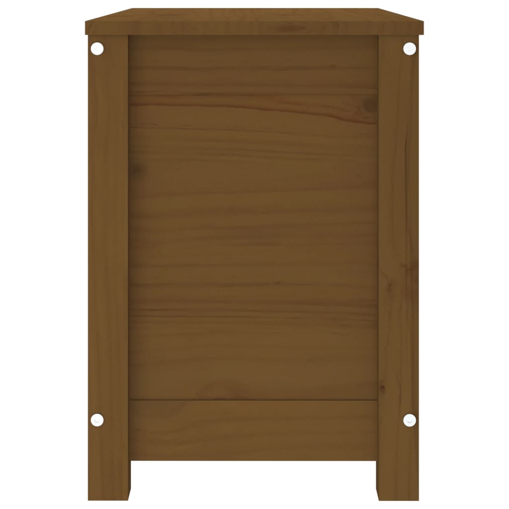 vidaXL Caja de almacenaje madera maciza pino marrón miel 60x32x45,5 cm