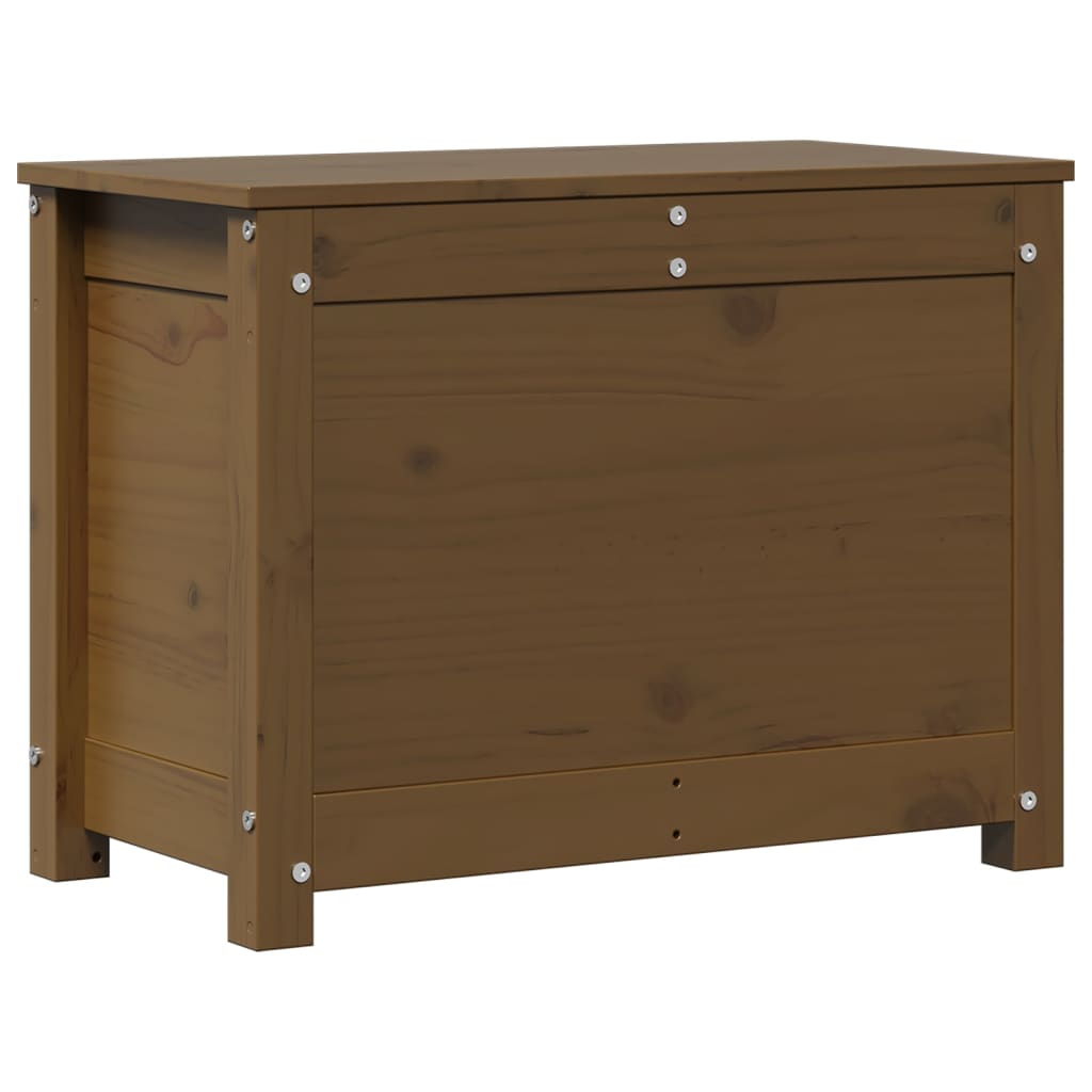 vidaXL Caja de almacenaje madera maciza pino marrón miel 60x32x45,5 cm