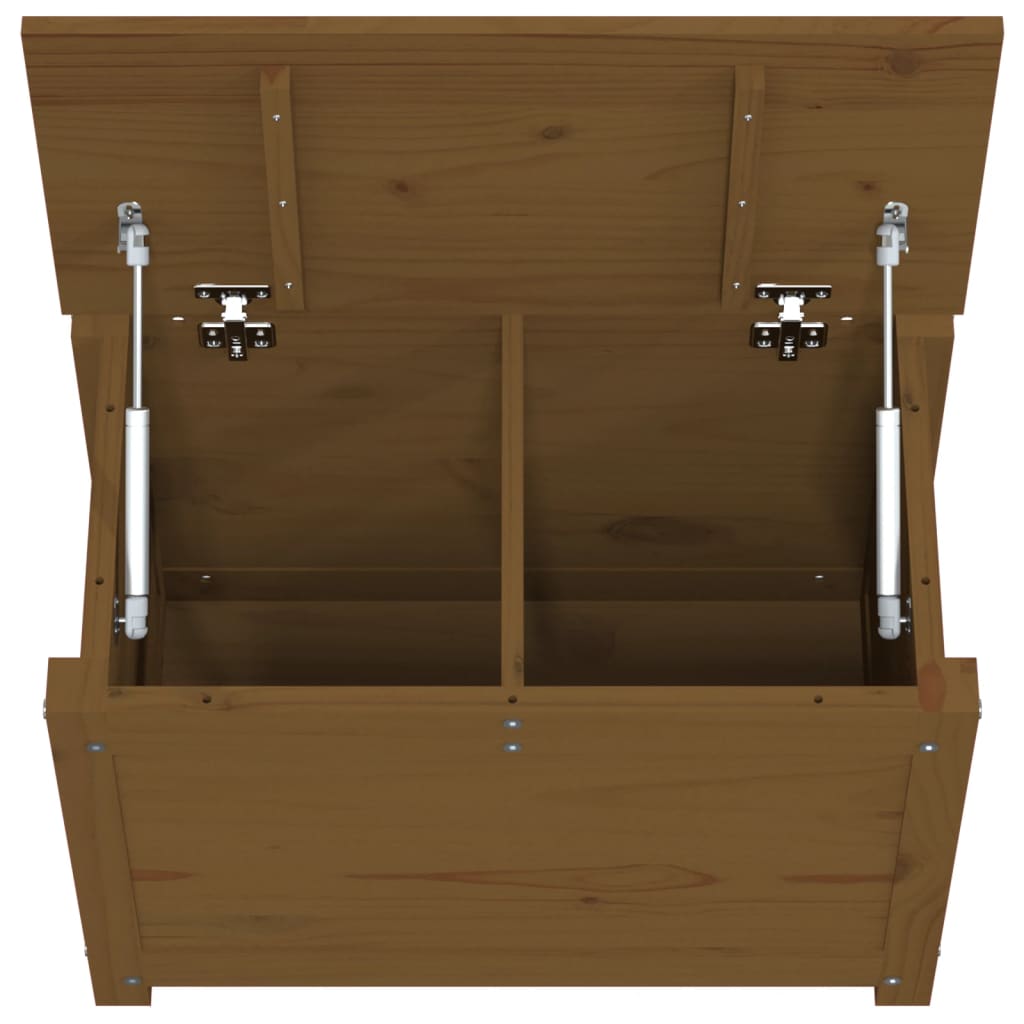 vidaXL Caja de almacenaje madera maciza pino marrón miel 60x32x45,5 cm