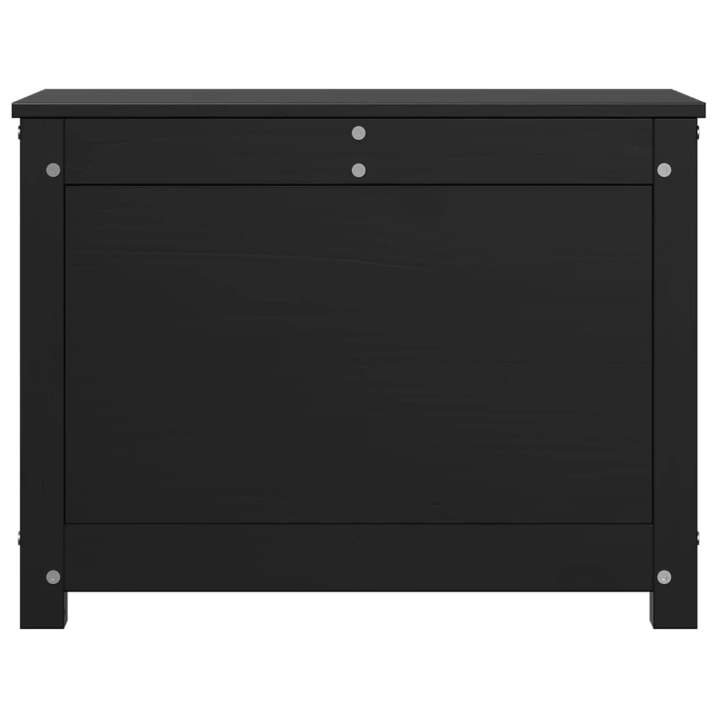 vidaXL Caja de almacenaje madera maciza de pino negro 60x32x45,5 cm