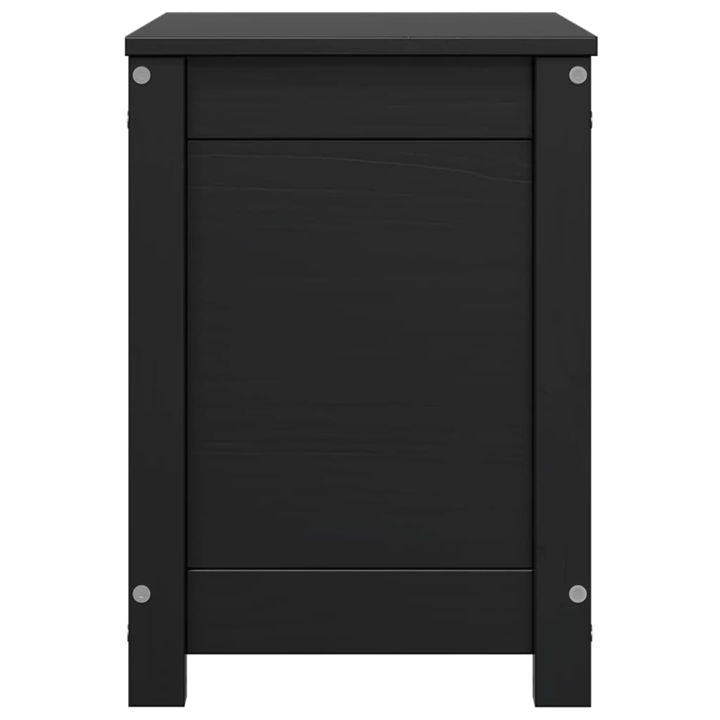 vidaXL Caja de almacenaje madera maciza de pino negro 60x32x45,5 cm